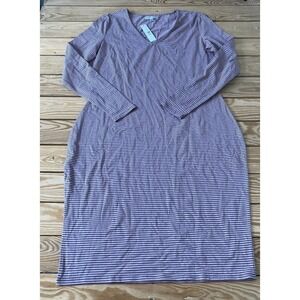 NWT DE Collection Stripe Social Type Dress Size XL Women’s Taupe MSRP $36.99